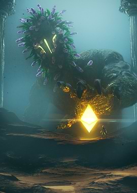 Giant Creature Holding Ethereum