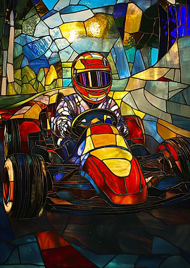 Stained Glass Race Car