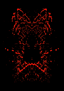 Rorschach Red Ink Splatter