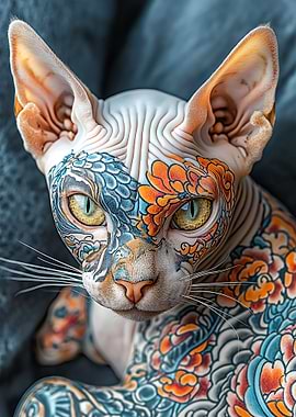 Tattooed Sphynx Cat
