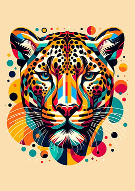 Leopard Portrait wpap colorful