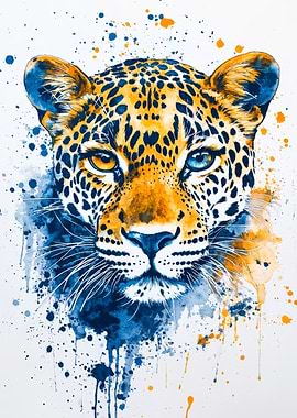 Wildly Spotted Leopard Watercolor Poster | Bold Wildlife Art for Nature-Inspired Decor