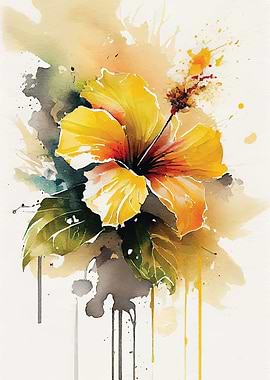 Watercolor Hibiscus