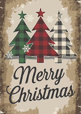 Christmas Trees Plaid Design