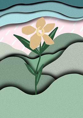 Paper Cut Flower Landscape