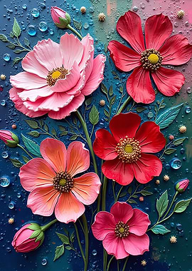 Floral Symphony: A 3D Floral Art