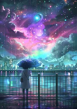 Rainy Night Cityscape