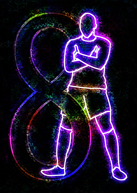 Neon Athlete Silhouette