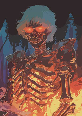 Fiery Burning Skeleton
