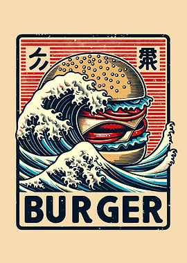 Burger Wave Ukiyo-e