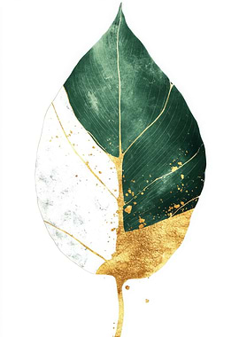 Gold Leaf Watercolor Art