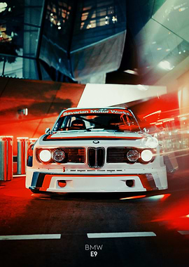 BMW E9 Racing Poster