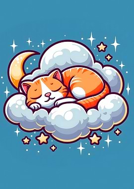 Sleeping Cat on Cloud