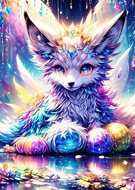 Magical Fox with Gems