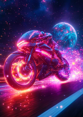 Neon Motorcycle Rider