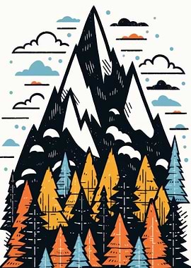 Mountain Landscape Illustration