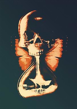 Hourglass Skull Butterfly