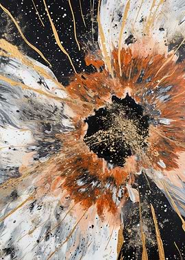 Explosion of abstract elements digital art