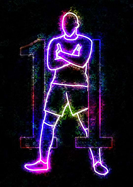 Neon Soccer Player 11
