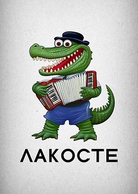 Crocodile Playing Accordion