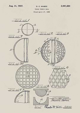 Table Tennis Ball Patent Drawing