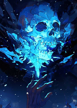 Blue Skull Illustration