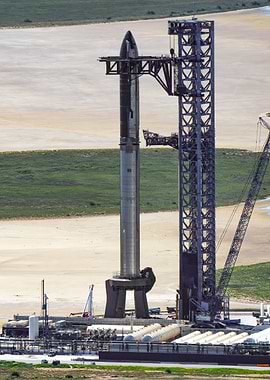 SpaceX Starship On The Launch Pad - Aerial Photo