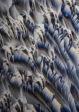 Blue and grray Abstract Crystal Formation