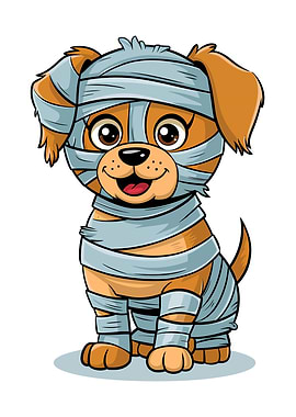 Mummy Dog Cartoon