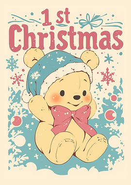 Cute Baby Bear 1st Christmas