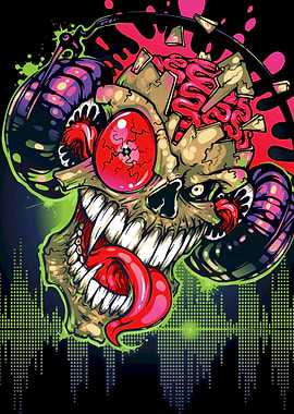 Skull with Headphones