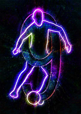 Neon Soccer Player 9