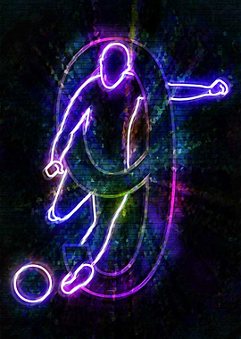 Neon Soccer Player 9