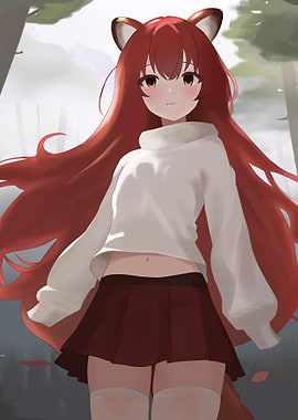 Red Panda Girl in an Autumn Breeze