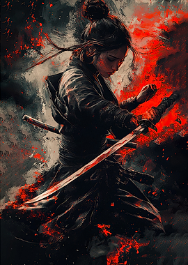 Samurai Woman with Sword