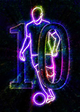 Neon Soccer Player 10