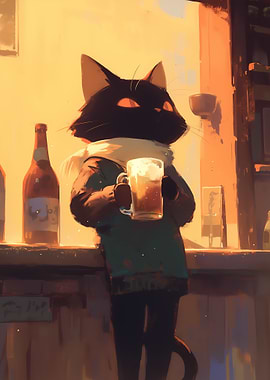 Cat at the Bar