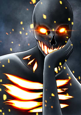 Burning Skull Figure