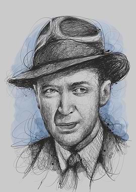 James Stewart in scribble art