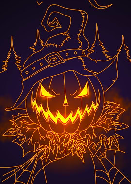 Halloween Pumpkin Scarecrow