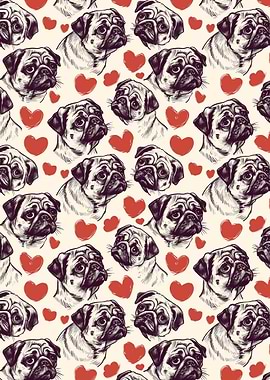 Pug Love Pattern