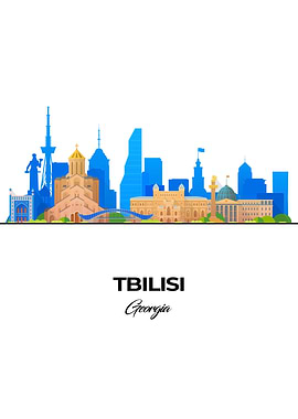 Tbilisi Skyline Illustration