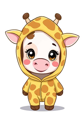 Cute Cow in Giraffe Costume