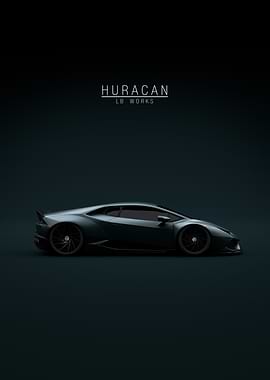 Black Lamborghini Huracan LB Works - Green tint