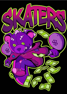 Skater Bear with Money