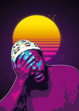 marvin gaye Retro 80s Style Portrait