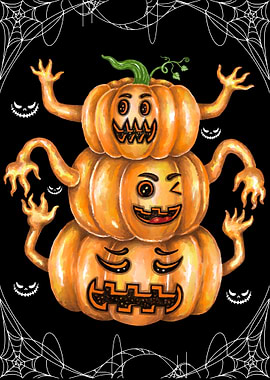 Stack of Jack-o'-Lantern Monsters