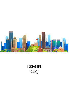 Izmir Skyline Illustration