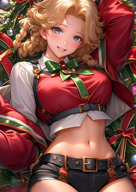 Anime Girl Christmas Outfit