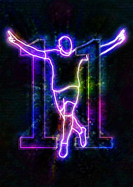 Neon Athlete Silhouette
